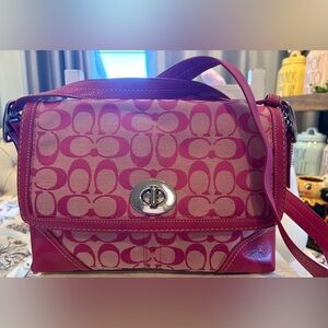 Coach Fuchsia Signature Crossbody Bag